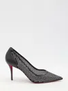 Christian Louboutin Apostropha 80 Crystal-embellished Mesh Pumps In Black