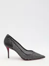 Christian Louboutin Apostropha 80 Crystal-embellished Mesh Pumps In Black