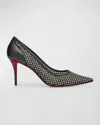 Christian Louboutin Apostropha 80 Crystal-embellished Mesh Pumps In Black/crystal