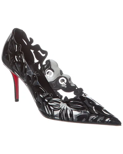 Christian Louboutin Apostropha Petunia 80 Pvc & Patent Pump In Black