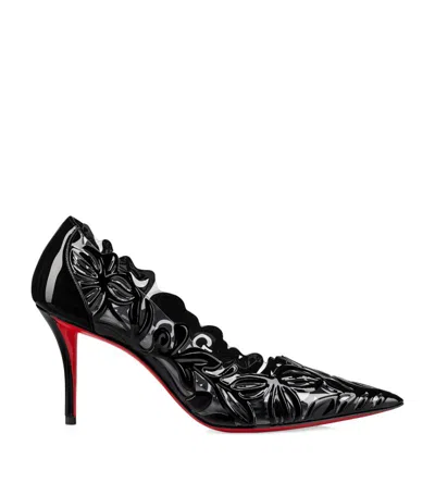 Christian Louboutin Apostropha Petuina 80 Patent-leather And Pvc Courts In Black