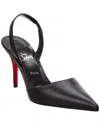 Christian Louboutin Apostropha Leather Slingback Red Sole Pumps In Black