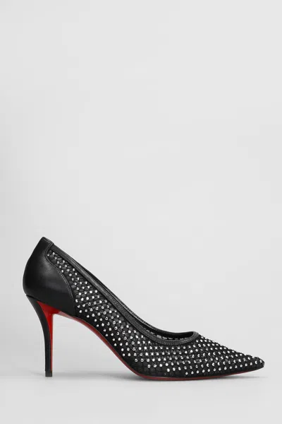 CHRISTIAN LOUBOUTIN APOSTROPHA STRASS 80 PUMPS IN BLACK POLYESTER