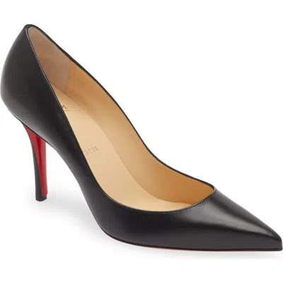 Christian Louboutin Apostrophy Pointy Toe Leather Pump In Black