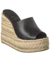 Christian Louboutin Ariella Zeppa Leather Wedge Espadrilles 130 In Black