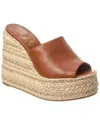 Christian Louboutin Ariella Zeppa Leather Wedge Espadrilles 130 In Brown