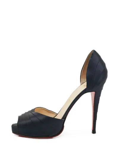 Pre-owned Christian Louboutin Armadillo D'orsay Pleated Pumps In Blue