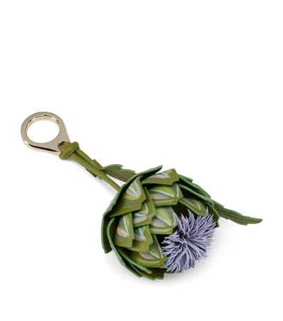 Christian Louboutin Artichoke Leather Bag Charm In Orange