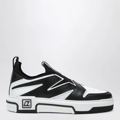 CHRISTIAN LOUBOUTIN ASTROFLASH BLACK LEATHER AND TEXTILE SNEAKERS