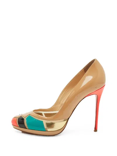 Pre-owned Christian Louboutin Astrogirl Geometric Pumps In Neutral