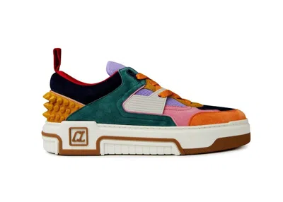Pre-owned Christian Louboutin Astroloubi Flat (womens) Sneakers In Foam/navy Blue