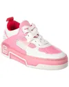 Christian Louboutin Womens White/calipso Astroloubi Leather Low-top Trainers In Pink