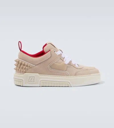Christian Louboutin Astroloubi Calf Leather Sneakers Pull Tab In Neutral