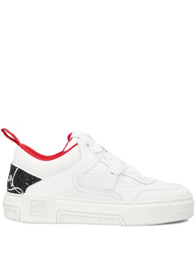 Christian Louboutin Astroloubi Leather Sneakers Pull Tab Sole In White