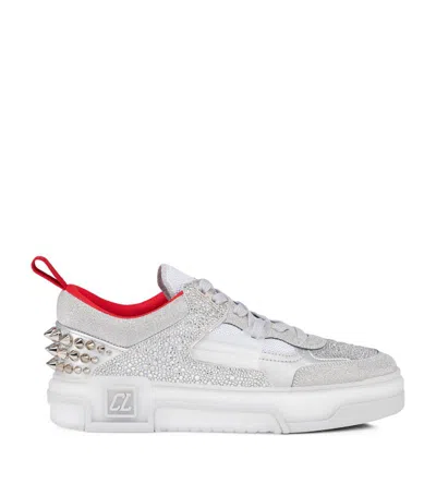 Christian Louboutin Astroloubi Leather Strass Sneakers In Multi