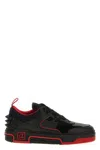 Christian Louboutin Astroskate Spiked Leather-trimmed Sneakers In Black