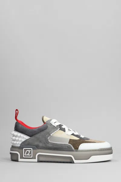 Christian Louboutin Astroloubi Sneakers In Grey Suede And Leather