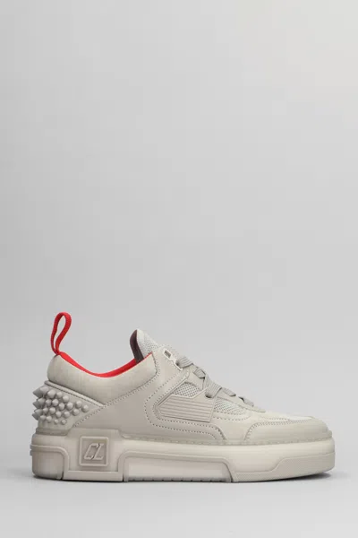 Christian Louboutin Astroloubi Sneakers In Grey Suede And Leather In Multi
