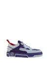 Christian Louboutin Low Top Sneakers In Calf Leather In White/jacaranda