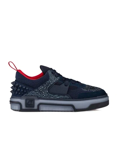 Christian Louboutin Astroloubi Strass Low-top Sneakers In Black