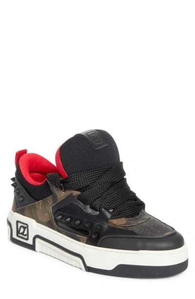 Christian Louboutin Astroskate Mixed Media Sneaker In Black