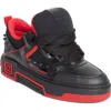 Christian Louboutin Astroskate Spiked Leather-trimmed Sneakers In Black