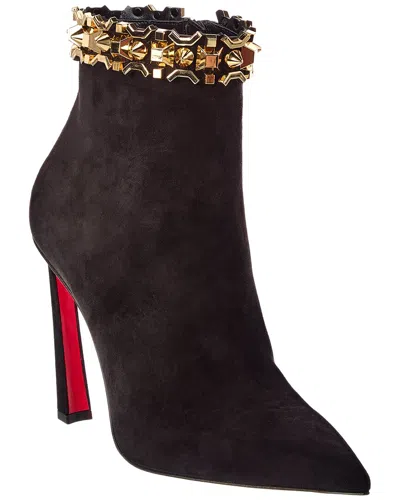 Christian Louboutin Astrospikes 100 Suede Bootie In Black