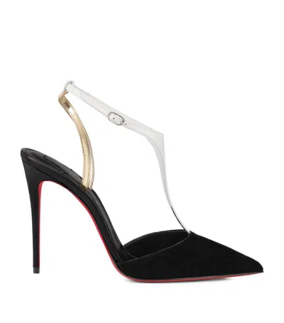Christian Louboutin Athina Suede Pumps 100 In Black/multi