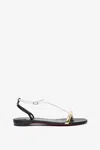 CHRISTIAN LOUBOUTIN ATHINITA BLACK FLAT SANDALS