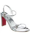 Shop Christian Louboutin Atmospheria 85 Leather Sandal In Silver