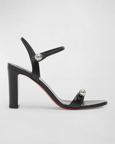 CHRISTIAN LOUBOUTIN ATMOSPHERIA LEATHER SPHERE RED SOLE SANDALS