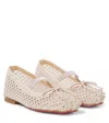 Christian Louboutin Baballet Bow-embellished Mesh Ballet Flat In White