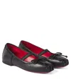 Christian Louboutin Baballet Leather Ballet Flats In Black