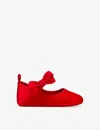 Christian Louboutin Babe Bow-embellished Crepe-satin Crib Shoes 0-12 Month In Loubi