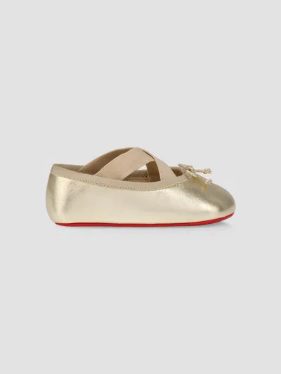 Christian Louboutin Baby Girl's Mini Cassiasticina Ballerinas In Platine