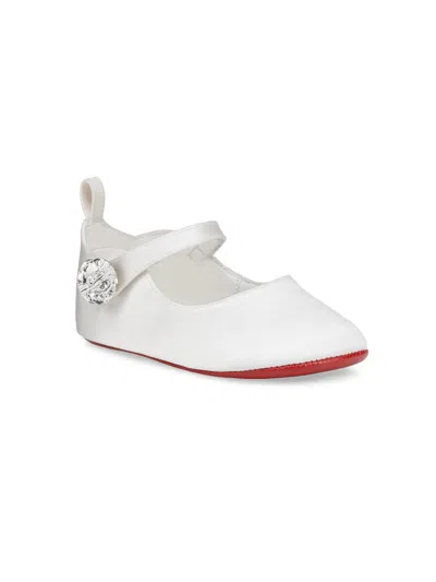 Christian Louboutin Baby's Love Chick Strass Ballerinas In White