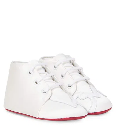 Christian Louboutin Baby Love Crêpe Satin Booties In White