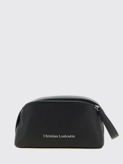 Christian Louboutin Canopy Logo-embossed Leather Pouch In Black