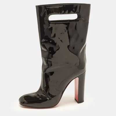 Pre-owned Christian Louboutin Bag Size 40 Black Patent Leather Knee Length Boots