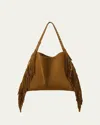 Christian Louboutin Baggy Fringed Tote Bag In Suede