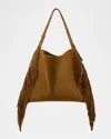 Christian Louboutin Baggy Fringed Tote Bag In Suede