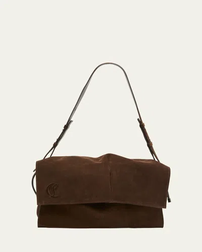 Christian Louboutin Baggy Large Shoulder Bag In Suede