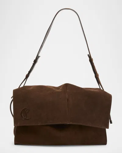 Christian Louboutin Baggy Large Shoulder Bag In Suede