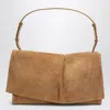 Christian Louboutin Baggy Small Beige Shoulder Bag In Suede