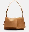 Christian Louboutin Baggy Small Shoulder Bag In Suede In Neutral
