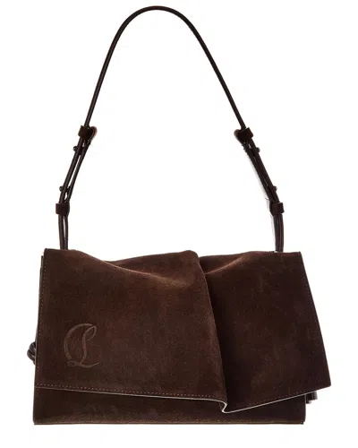 Christian Louboutin Baggy Small Suede Shoulder Bag In Brown