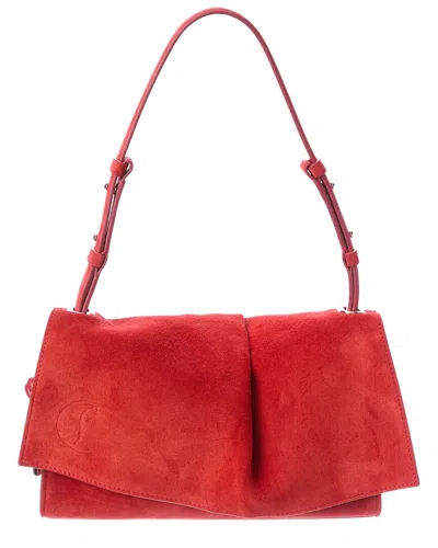 Christian Louboutin Baggy Small Suede Shoulder Bag In Red