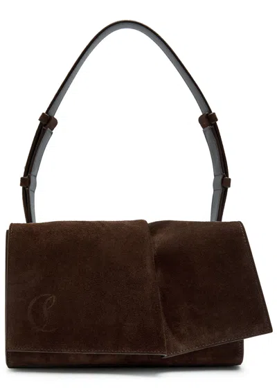 Christian Louboutin Baggy Suede Shoulder Bag In Brown