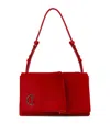 Christian Louboutin Baggy Suede Shoulder Bag In Red