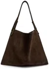 Christian Louboutin Adjustable Strap Suede Tote Bag In Brown